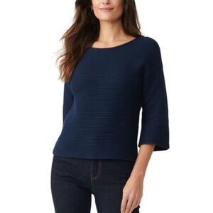 J. McLaughlin XS Emmeline Deep Blue Ribbed Knit
